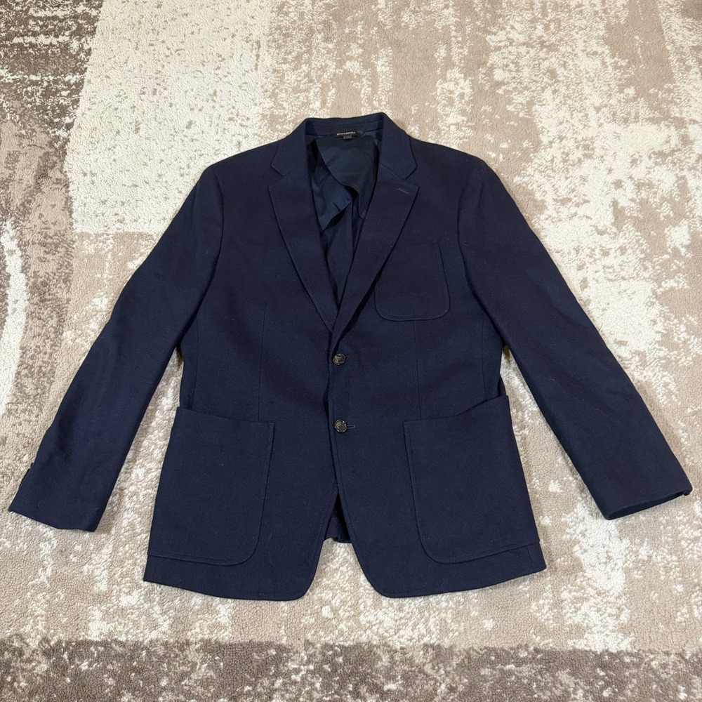 Banana Republic Mario Bellucci Italian Wool Slim Fit Blazer Men 42S Tweed Jacket
